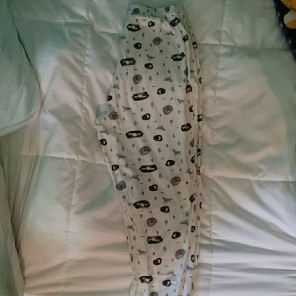 White patterned joggers